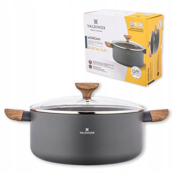 Oala Valdinox Morgan 6.4L cu Acoperire Non-Stick, Inductie, Gaz
