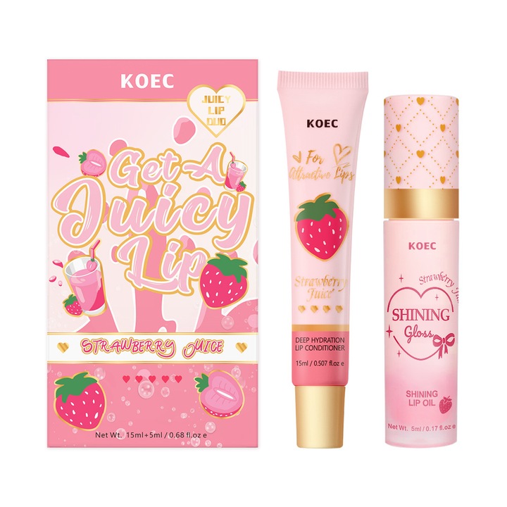 Ajakolaj/ajakbalzsam készlet, KOEC, 15ml/5ml