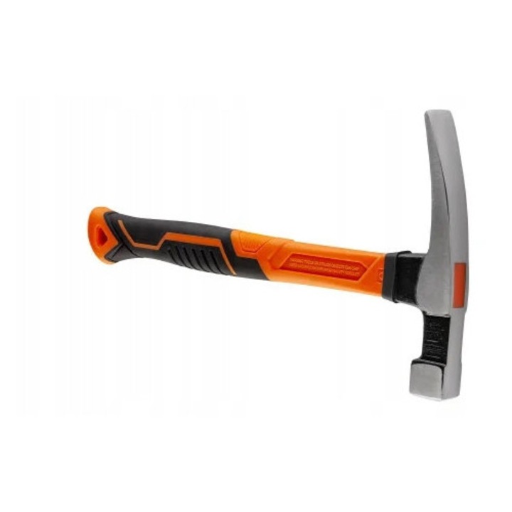 Зидарски чук POLAX 600гр, дръжка от фибростъкло, професионален