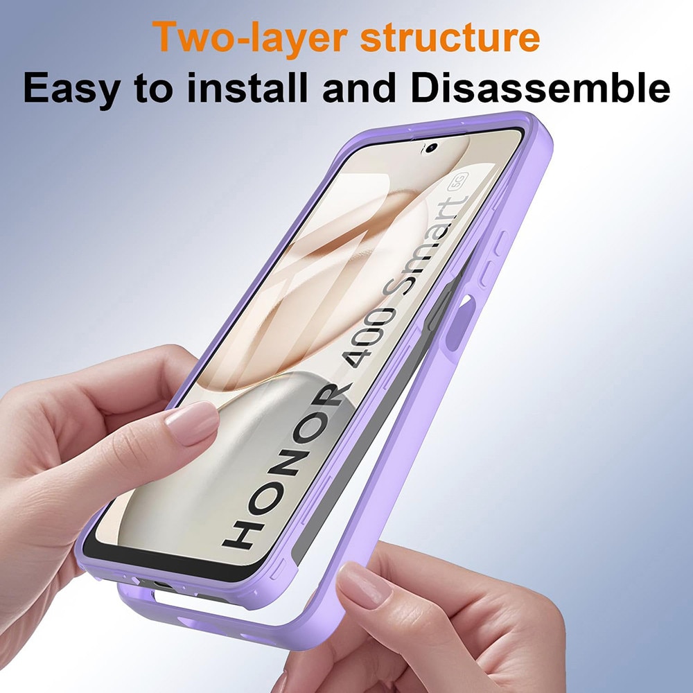 Husa + Folie pentru Honor 400 Smart / X7d 4G, SKYDDAR INNOVATION, [Pachet 360°] ColorVerse, set cu sticker, Mov