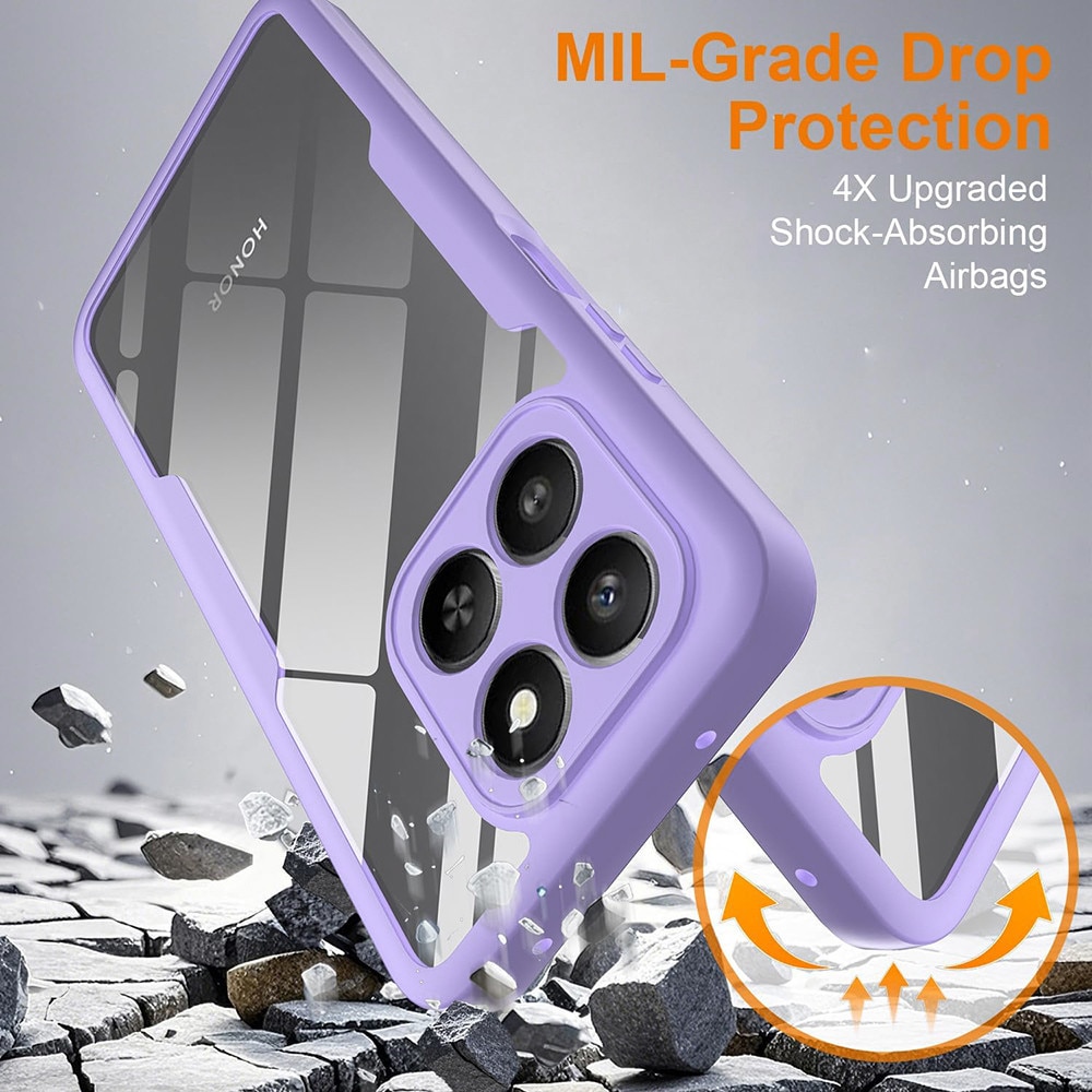 Husa + Folie pentru Honor 400 Smart / X7d 4G, SKYDDAR INNOVATION, [Pachet 360°] ColorVerse, set cu sticker, Mov