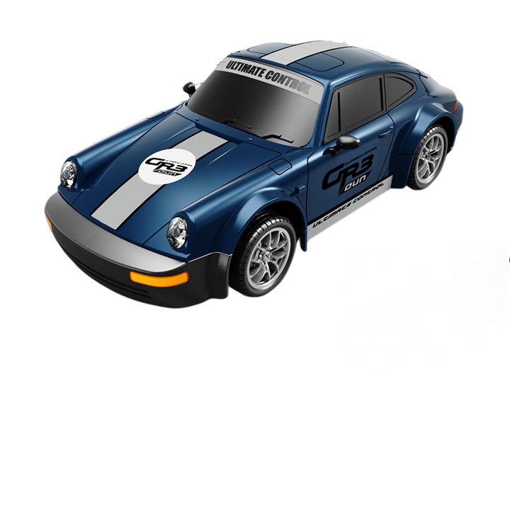 Masinuta drift 1:24, 4WD, 2.4GHz, lumini LED, albastra, set cu 4 anvelope de drift si 4 anvelope de cursa