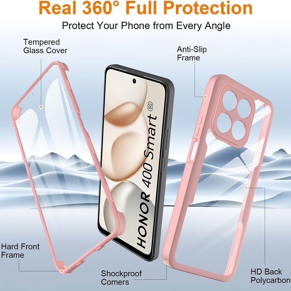 Husa + Folie pentru Honor 400 Smart / X7d 4G, SKYDDAR INNOVATION, [Pachet 360°] ColorVerse, set cu sticker, Roz