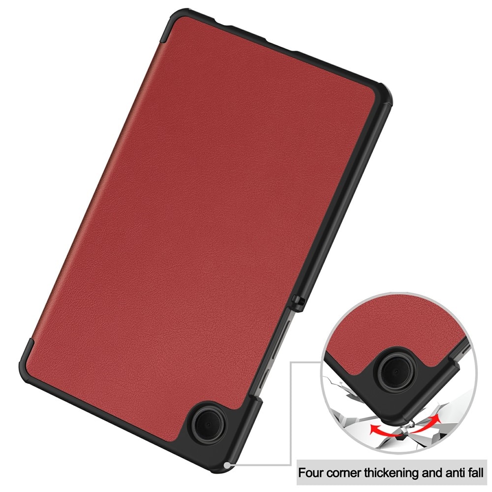 Husă tabletă DAMUR pentru Xiaomi Redmi Pad 2, Protecție 360, Piele ECO, Roșu