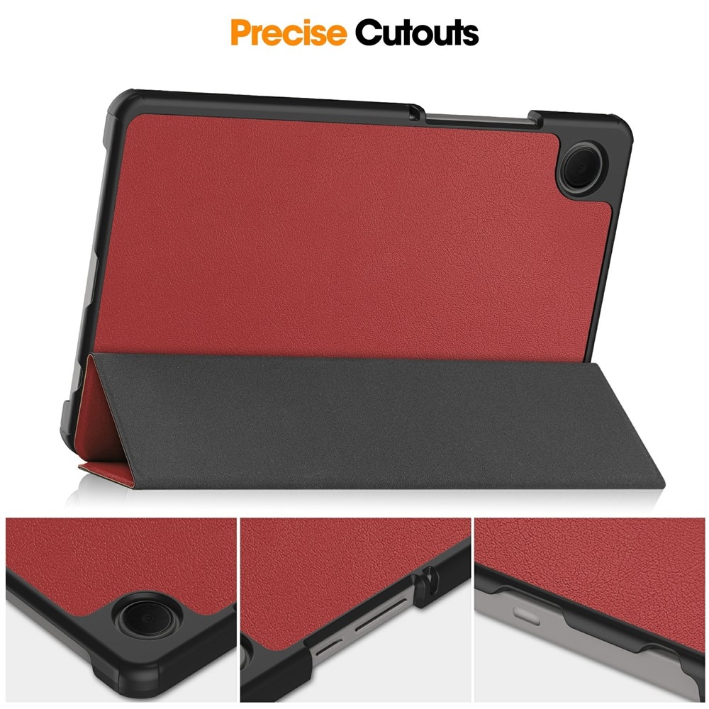 Husă tabletă DAMUR pentru Xiaomi Redmi Pad 2, Protecție 360, Piele ECO, Roșu