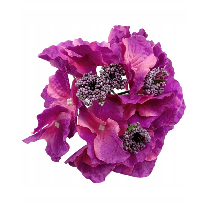 Hortensie Artificiale Decorative, Capete Florale Violet, 17 cm, Set 1 Bucata