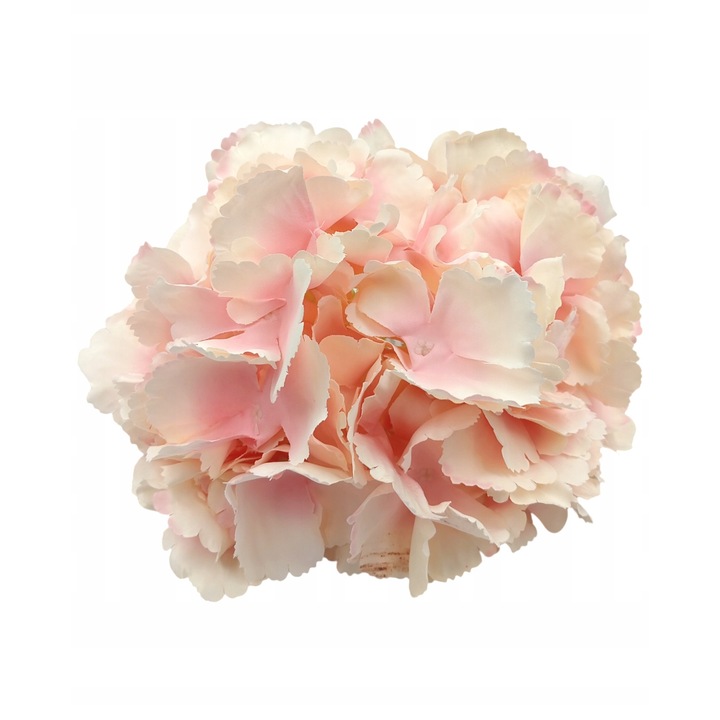 Hortensie Artificiale Decorative Crem-Roz, Capete Florale Calitate Superioara, 1 Buc