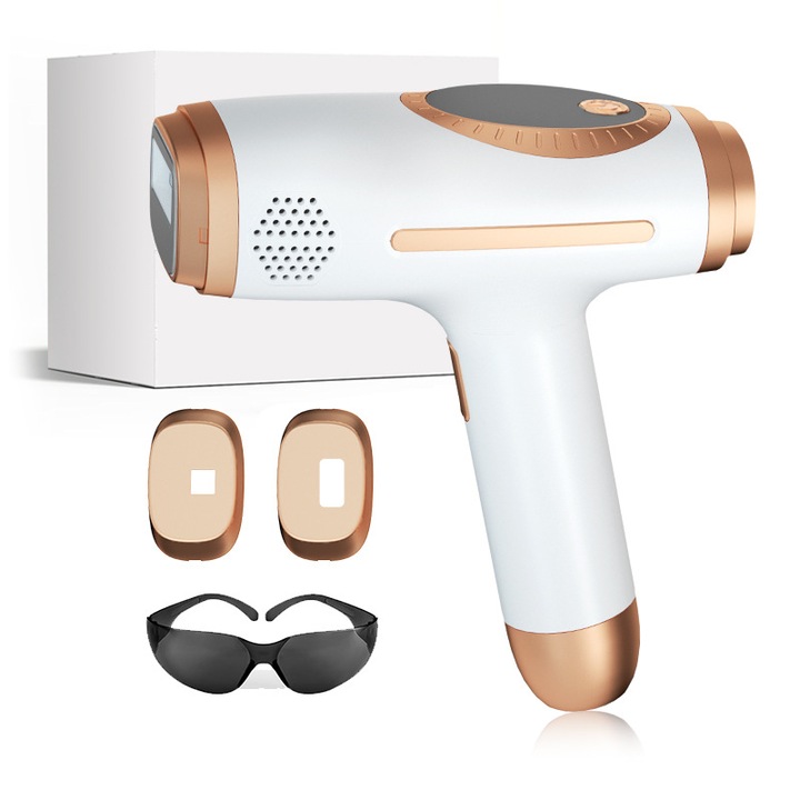 Ръчен епилатор, 5 скорости, интензивна импулсна светлина IPL, бял
