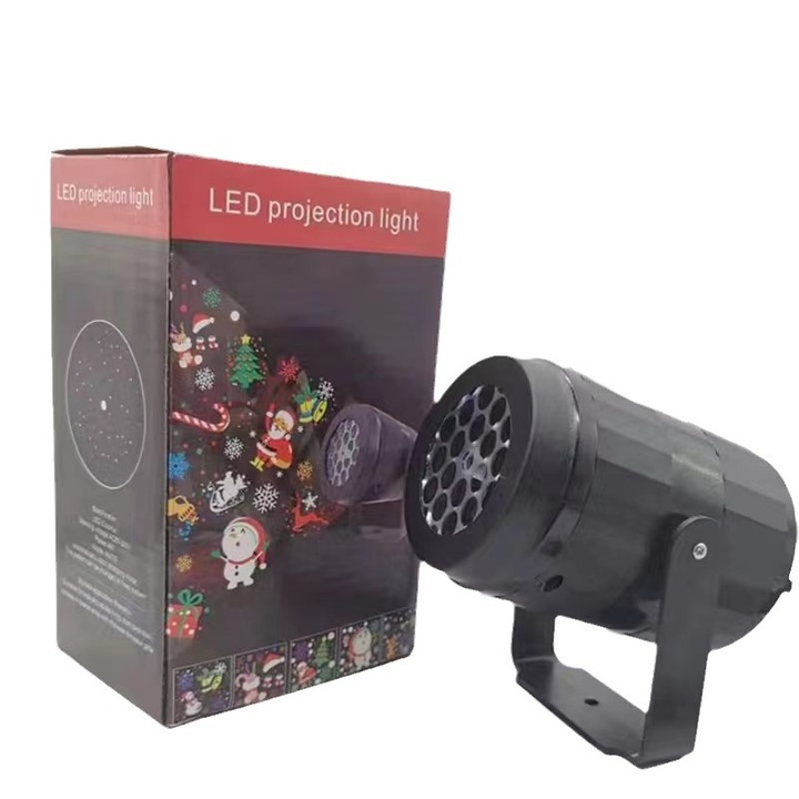 Lumina de proiectie LED de Craciun, 16 modele, neagra