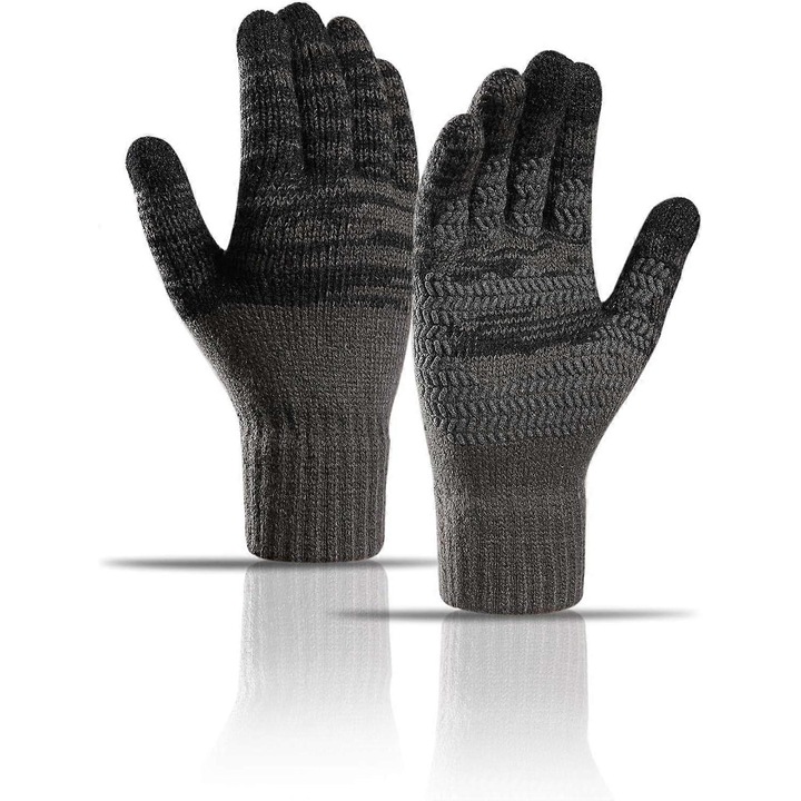 Manusi de iarna, captuseala moale, mansete elastice, design antiderapant, unisex, marime unica