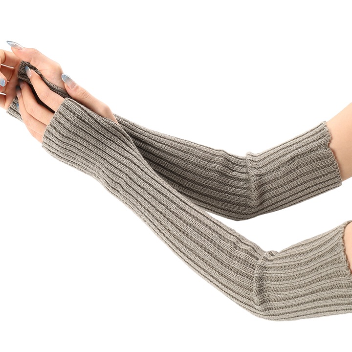 Зимни ръкавици без пръсти, светлосиви, 52x7см, комплект от 1 чифт, унисекс