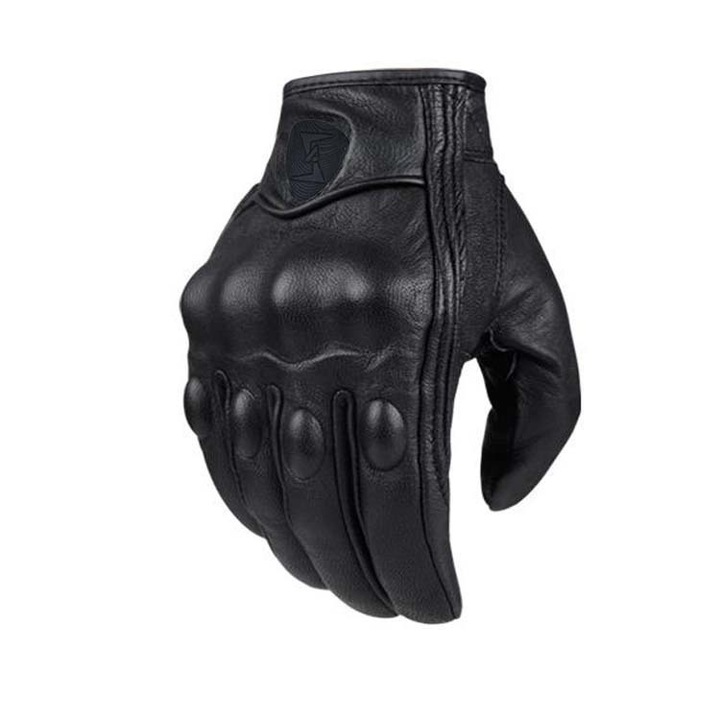 Manusi motocicleta din piele, carbon, unisex, calduroase, 9cm latime palma
