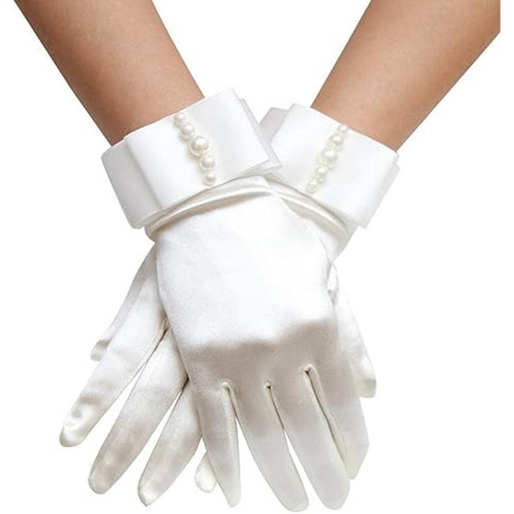 Manusi de mireasa pana la incheietura cu margele pentru rochia de mireasa