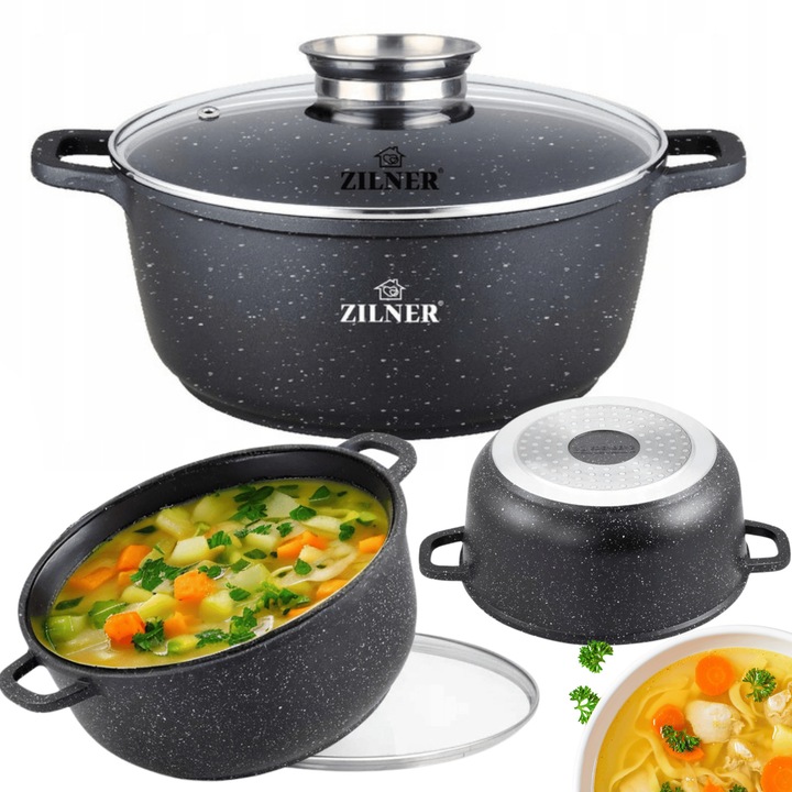 Тенджера Алуминий Мрамор 2.3L, Индукция, Газ, GR67