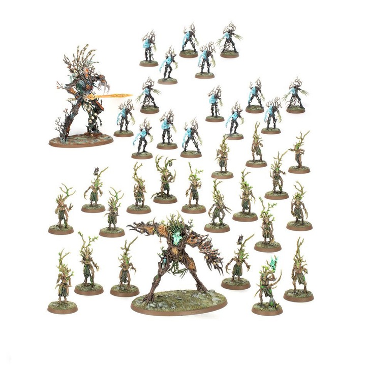 Extensie de joc Warhammer Age of Sigmar, Outcast Spitegrove Sylvaneth Battleforce 2025, Games Workshop, 601 piese, gri