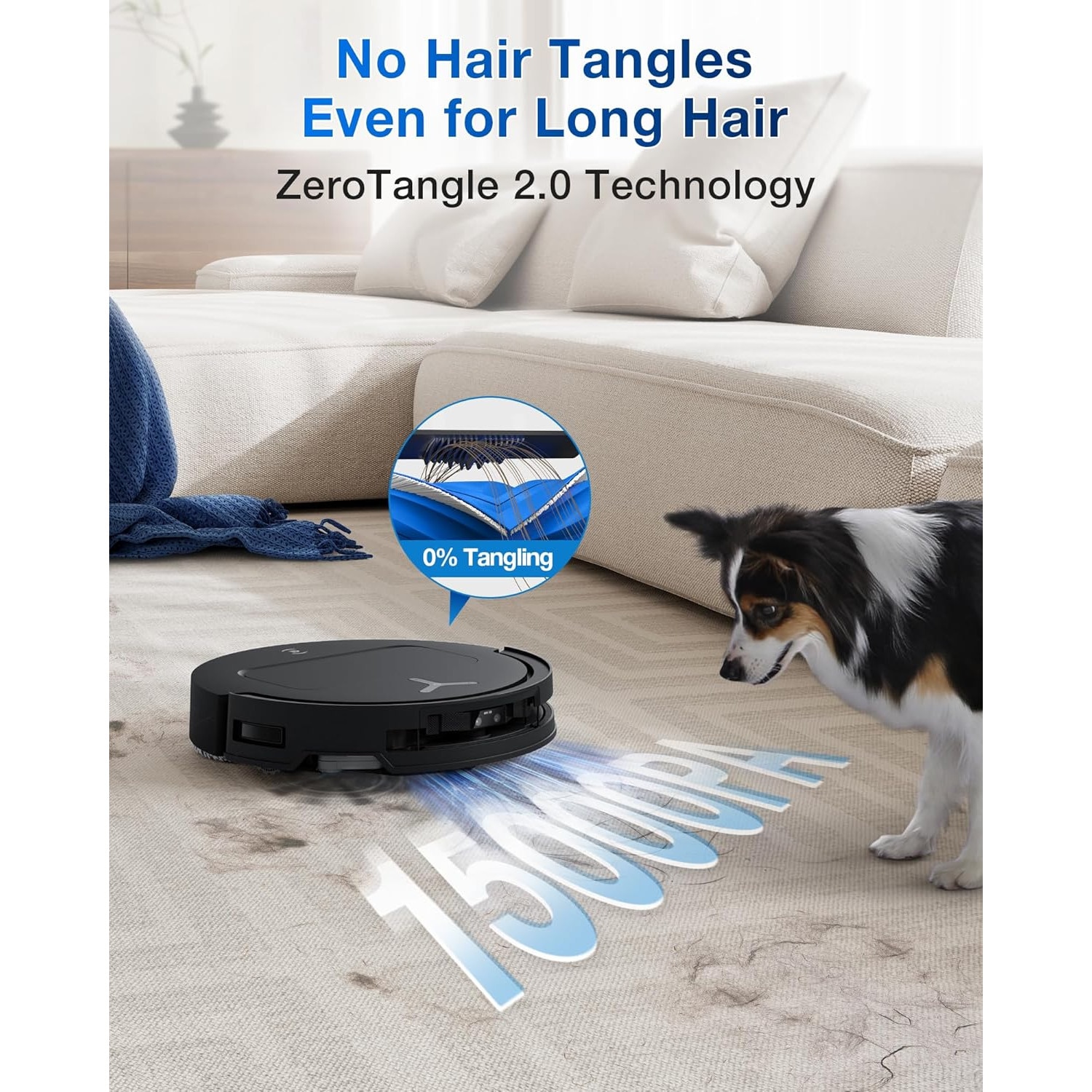 Aspirator robot Ecovacs DEEBOT T50 OMNI Gen 2, 15000Pa, negru, Ultra-subtire 81mm