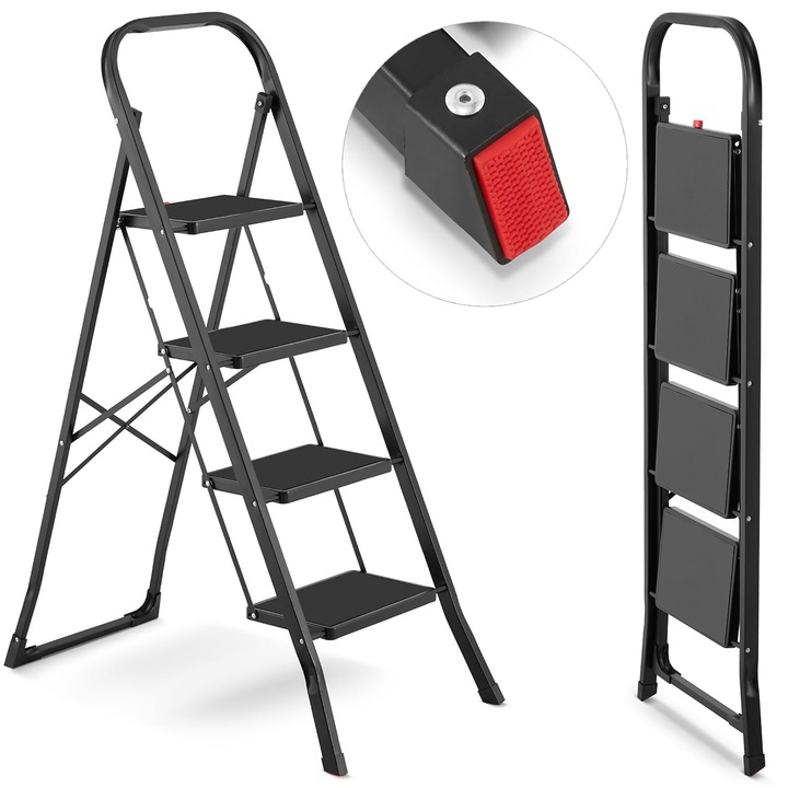 Munkaállvány, HIGHER, 4 lépcsős, fekete