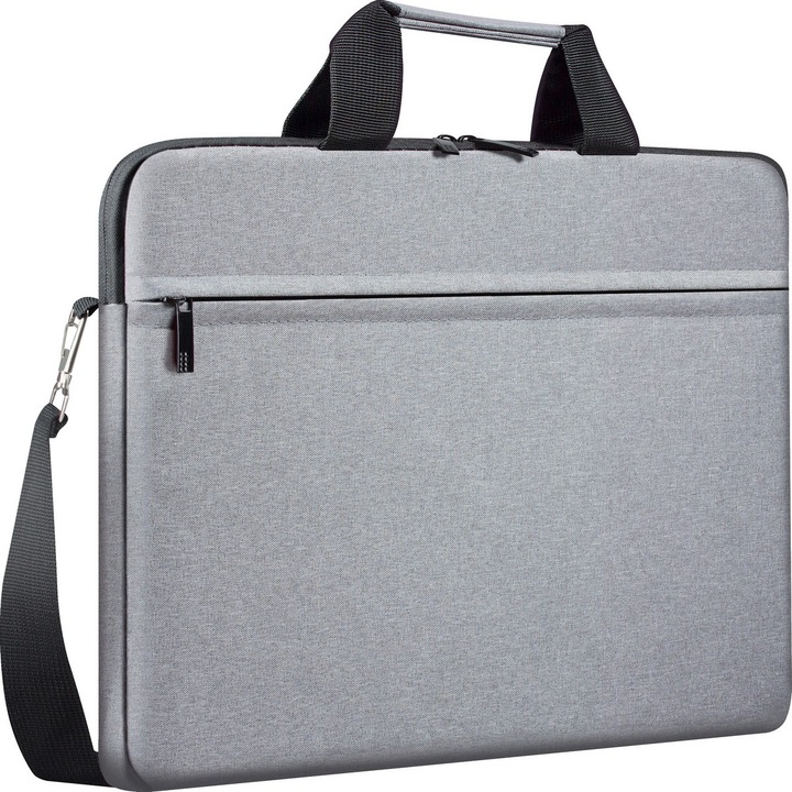 Defender Tote 15.6" laptop táska, szürke, megerősített védelemmel, állítható pánttal, méretei 5x29.5x40cm