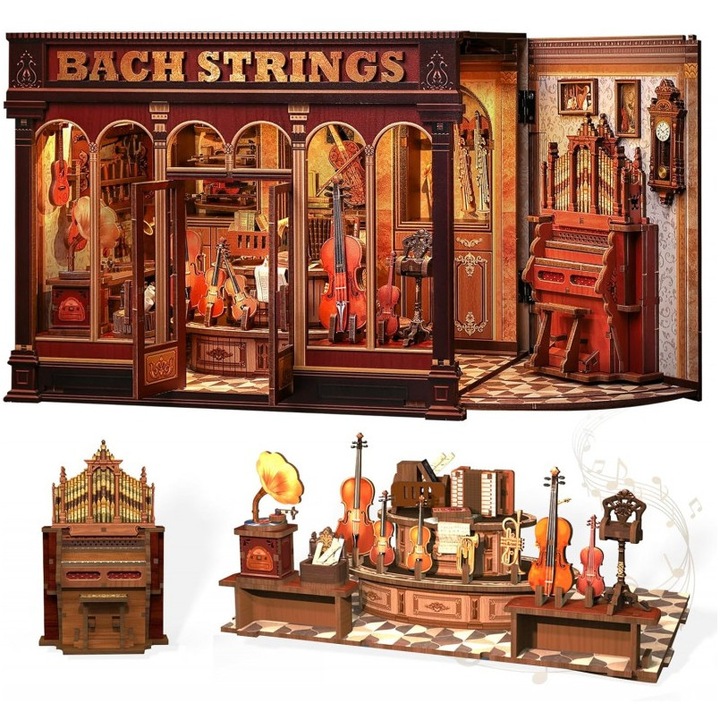 3D Puzzle, Csináld magad mini ház, Zenei műhely, Cutebee, 285 darabos