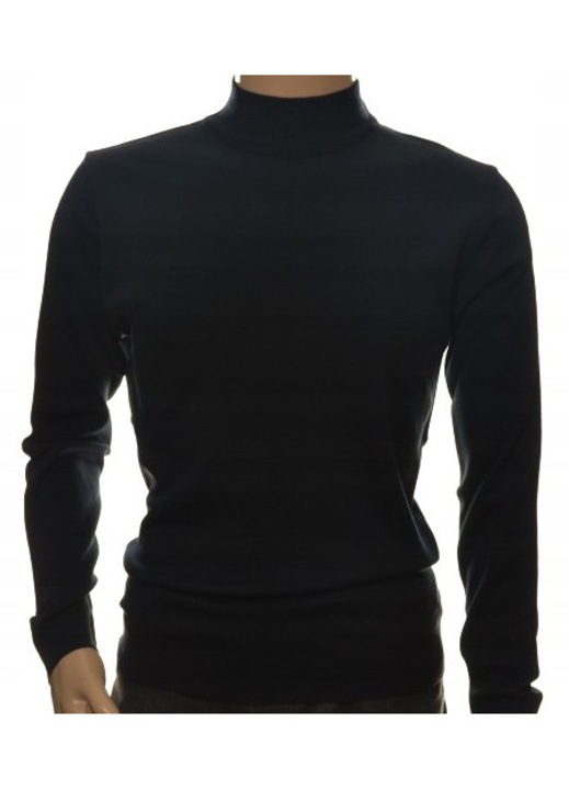 Мъжки пуловер, Selantino, висока яка, вълна/акрил, черен, XL INTL