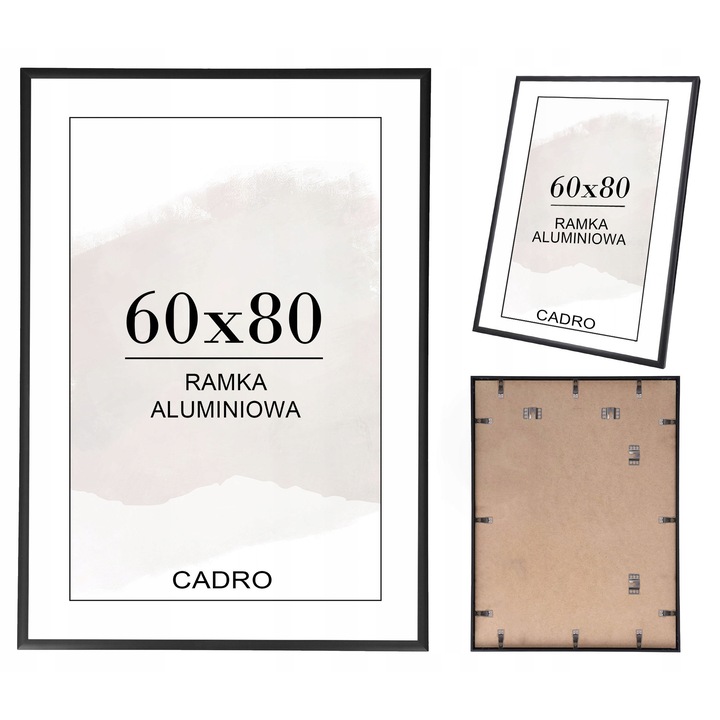 Рамка за снимки Алуминиева Черна 60x80 см - Модерен дизайн