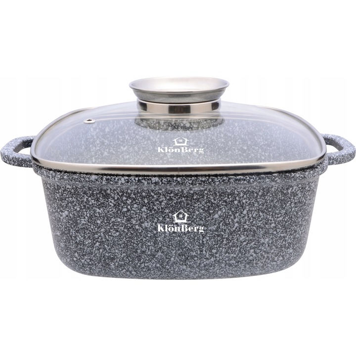 Oala Marmorata 4.4L, 24cm, capac din sticla, pentru toate tipurile de plite