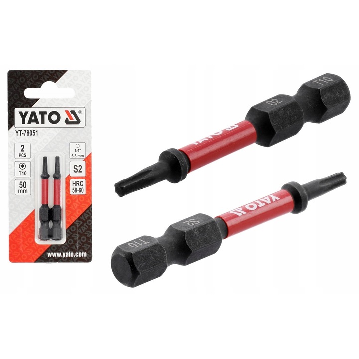 Biti Impact Torx T10 1/4" 50mm, Készlet 2 darab