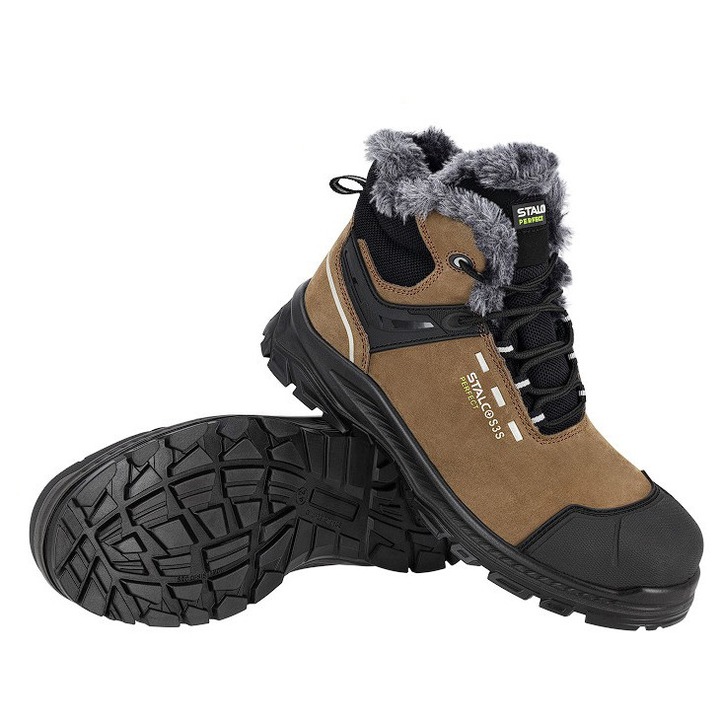 Bocanci de protectie iarna STALCO PERFECT PIONIER HIGH WINTER S3S, piele naturala, impermeabili, captusiti, talpa poliuretan, 47
