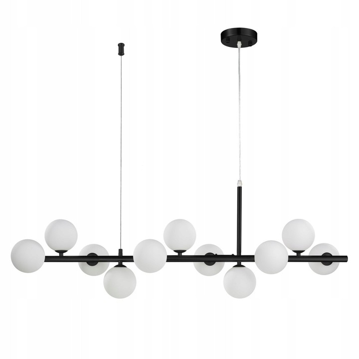 Lampa Suspendata MINI MOON Neagra 100 cm, 11 Globuri