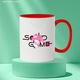 Cana Cu My melody, Cu Textul "Squid Game" - Design 7, Ceramica, 330ML, Cu Maner si Interior Rosu