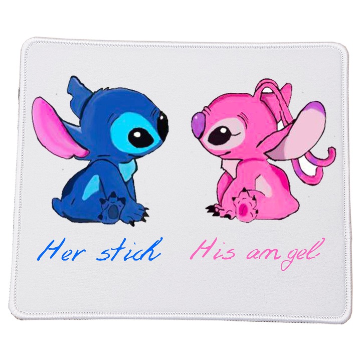 Mousepad Lilo & Stitch, rectangular 23x20 cm, material durabil