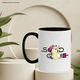 Cana Cu Bambi, Cu Textul "Squid Game" - Design 7, Ceramica, 330ML, Cu Maner si Interior Negru