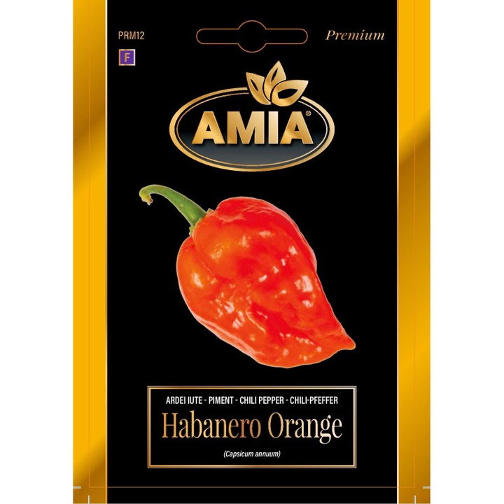 Seminte ardei iute Habanero Orange Amia, 5cm
