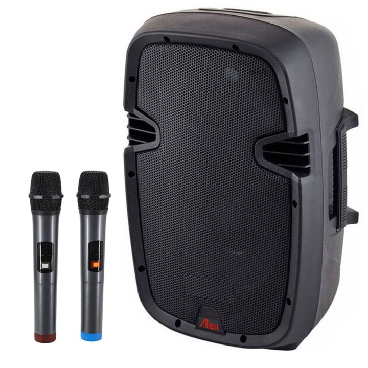 Boxă audio portabilă Parasource Alien 2110, bluetooth, 2 microfoane wireless, 10 inch, 160W PMPO, 310x495x250mm, greutate 9kg