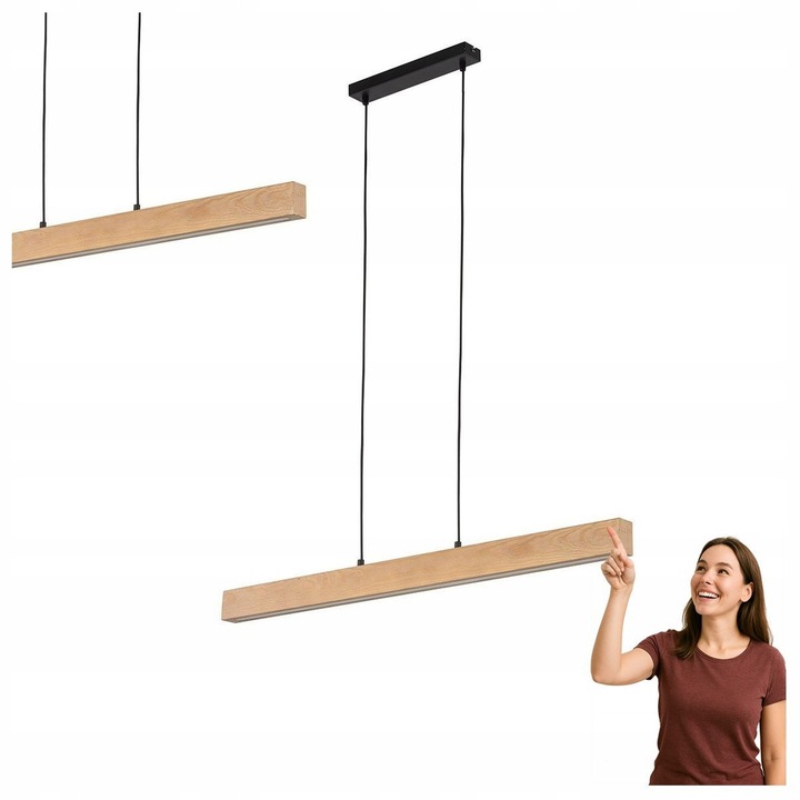 Lampa Suspendata LED TEO 36W, 2806lm, Alb Cald, 3000K, Maro/Negru