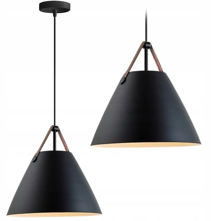 Lampa Suspendata Moderna Buffo E27 Neagra, Design Geometric