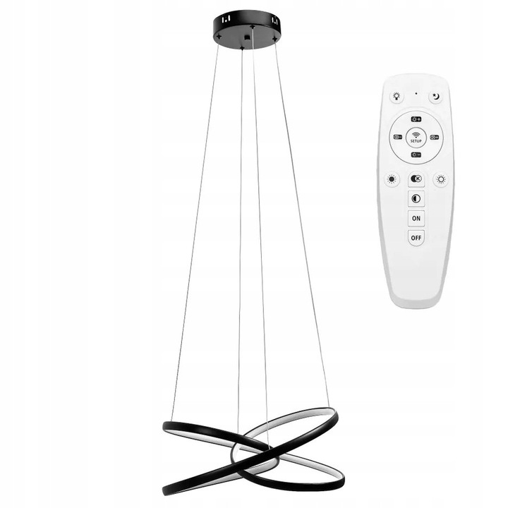 Lampa Sufitowa Neagra LED G006 cu Telecomanda - Design Modern