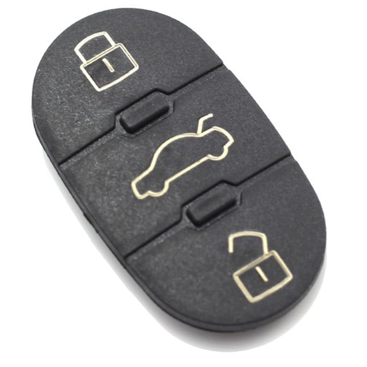 Gumi membránbetét 3 gombbal, Techstar, Audi TT A3 A4 A6 A8 autókulcshoz, gyárilag megfelelő 4D0837231