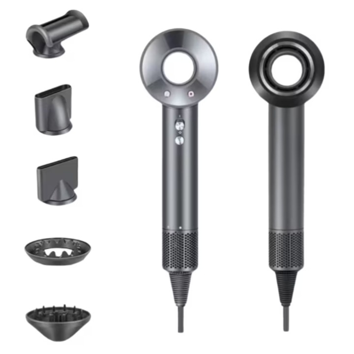 Uscator de Par Profesional TNS, 5 Accesorii incluse, Motor AC 2000W, 4 Trepte Temperatura, Ionizare Puternica, Silentios, Filtru de Aer Detasabil, Design Modern, NEGRU