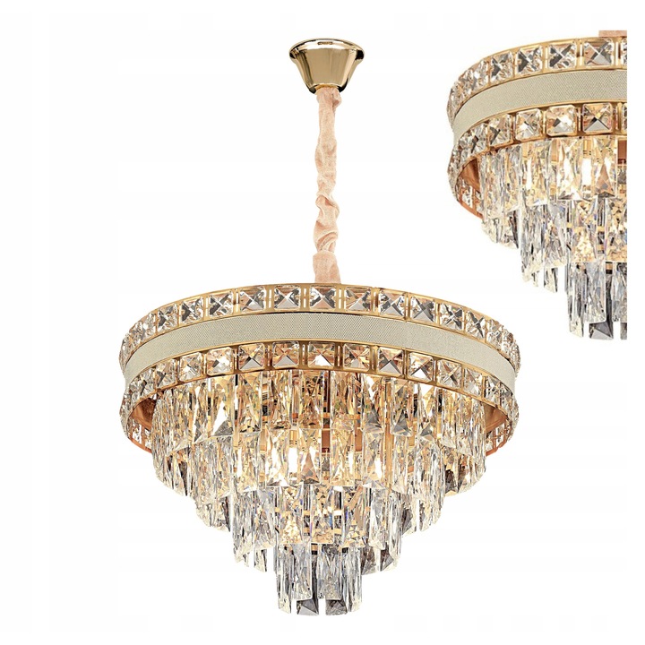 Lampa Plafoniera Aurie Cristal Glamour, 50 cm, 7xE14