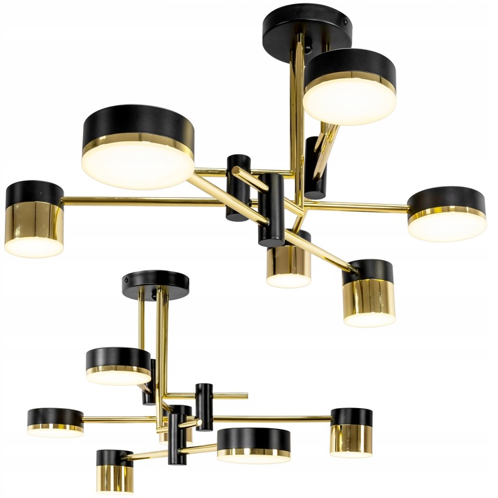 Lampa Suspendata Moderna Aurie Neagra LED Toolight 6 Puncte Lumina