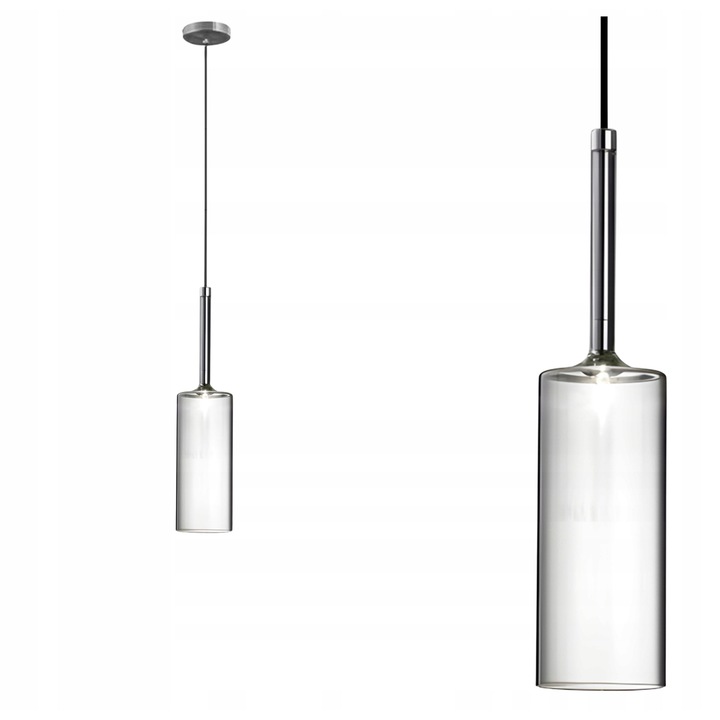 Lampa Suspendata Moderna Grey C G4, Gri, Sticla, 1 Punct Lumina