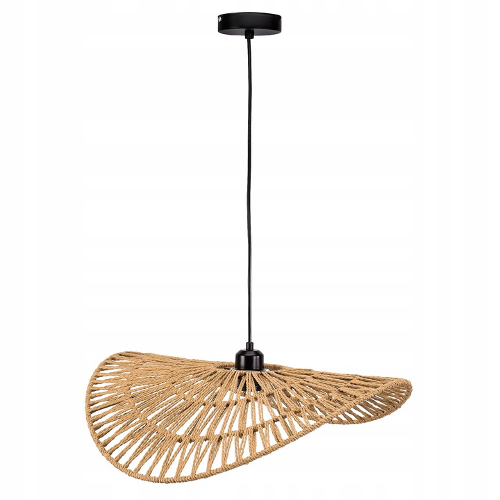 Lampa Suspendata Boho din Iuta Naturala, 50cm, Salon