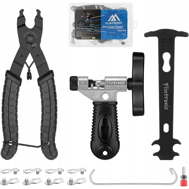 Set Reparatie Lant Biciclete 4 in 1: Taietor, Presa, Indicator Uzura