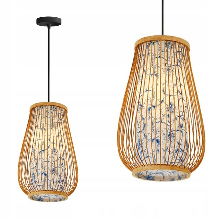 Lampa Suspendata Boho Bambus Ajour Floral Model