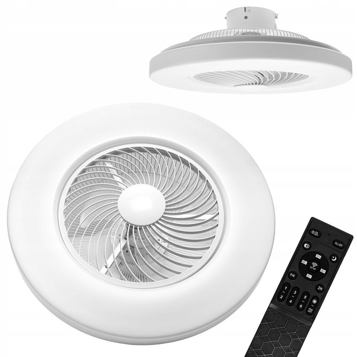Лампа Плафон LED Бяла с Вентилатор, Дистанционно, APP1551-C