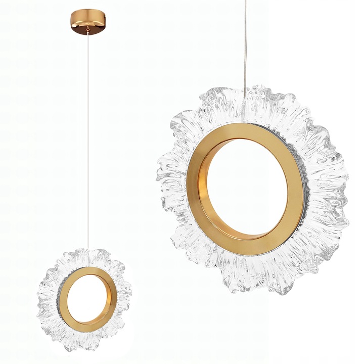 Toolight Függő Mennyezeti Lámpa Aranysárga, Led, 21X21X130Cm