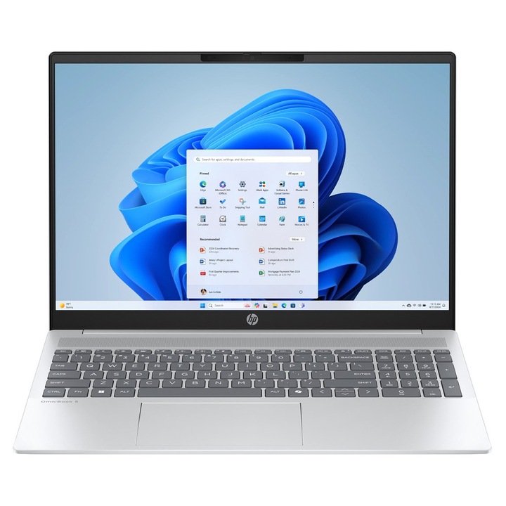Laptop HP OmniBook 5 16, 16" 2K, Intel® Core™ Ultra 5 225U pana la 4.8 GHz, 16 GB RAM LPDDR5x 7500, 512 GB SSD, Intel Graphics, Windows 11 Home, Glacier Silver 512 GB