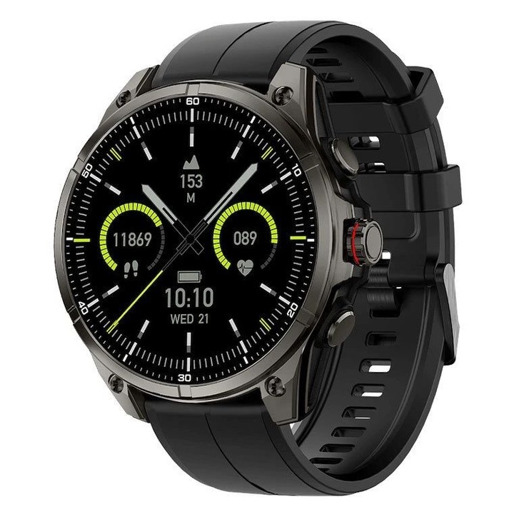 Ceas inteligent Carneo GTR eXpedition Titan, 1,43", IP68, Bluetooth, negru, 44x11mm