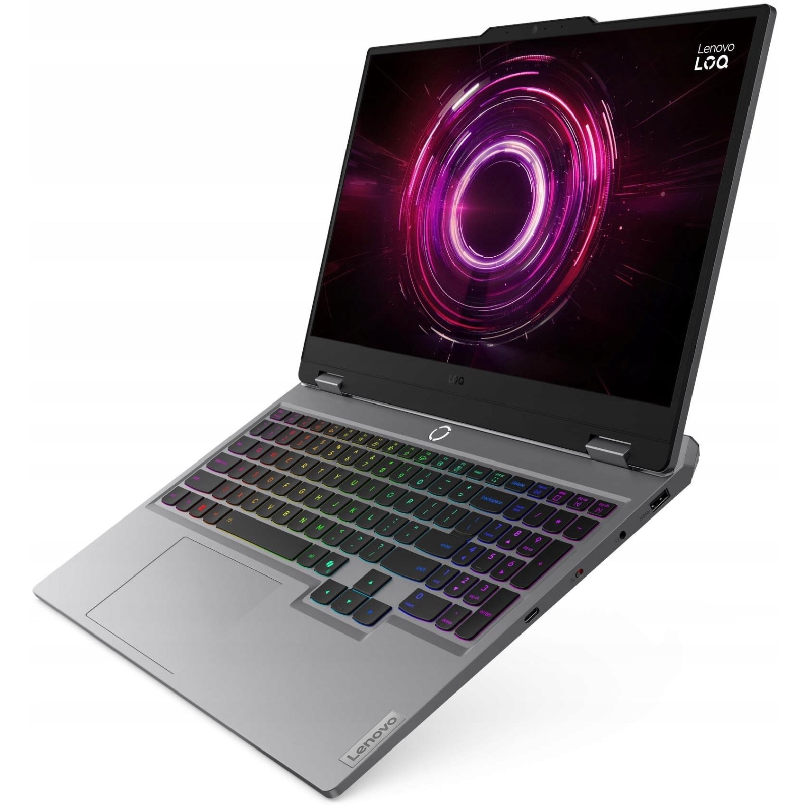 Laptop Lenovo LOQ, 15.6" Full HD, AMD Ryzen™ 5 220 pana la 4.9 GHz, 32 GB RAM DDR5 5600, 512 GB SSD, NVIDIA® GeForce® RTX 5050 8 GB, Free Dos, Luna Grey 512 GB